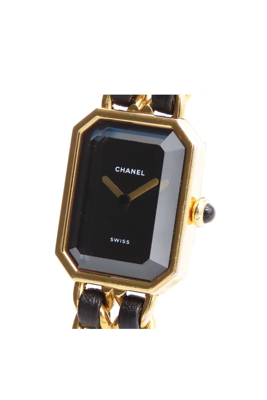Chanel Premiere Black SS Leather L Watch Quartz